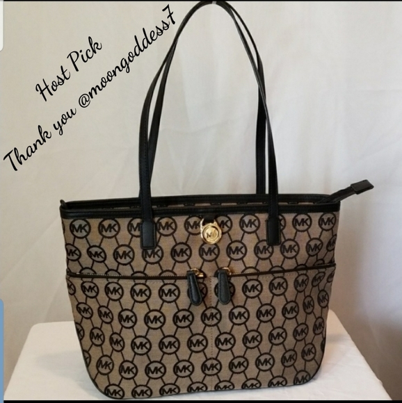 MICHAEL Michael Kors Handbags - Michael Kors Black and Beige Medium Tote
